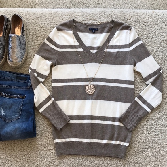 GAP Sweaters - GAP Striped V Neck Sweater
